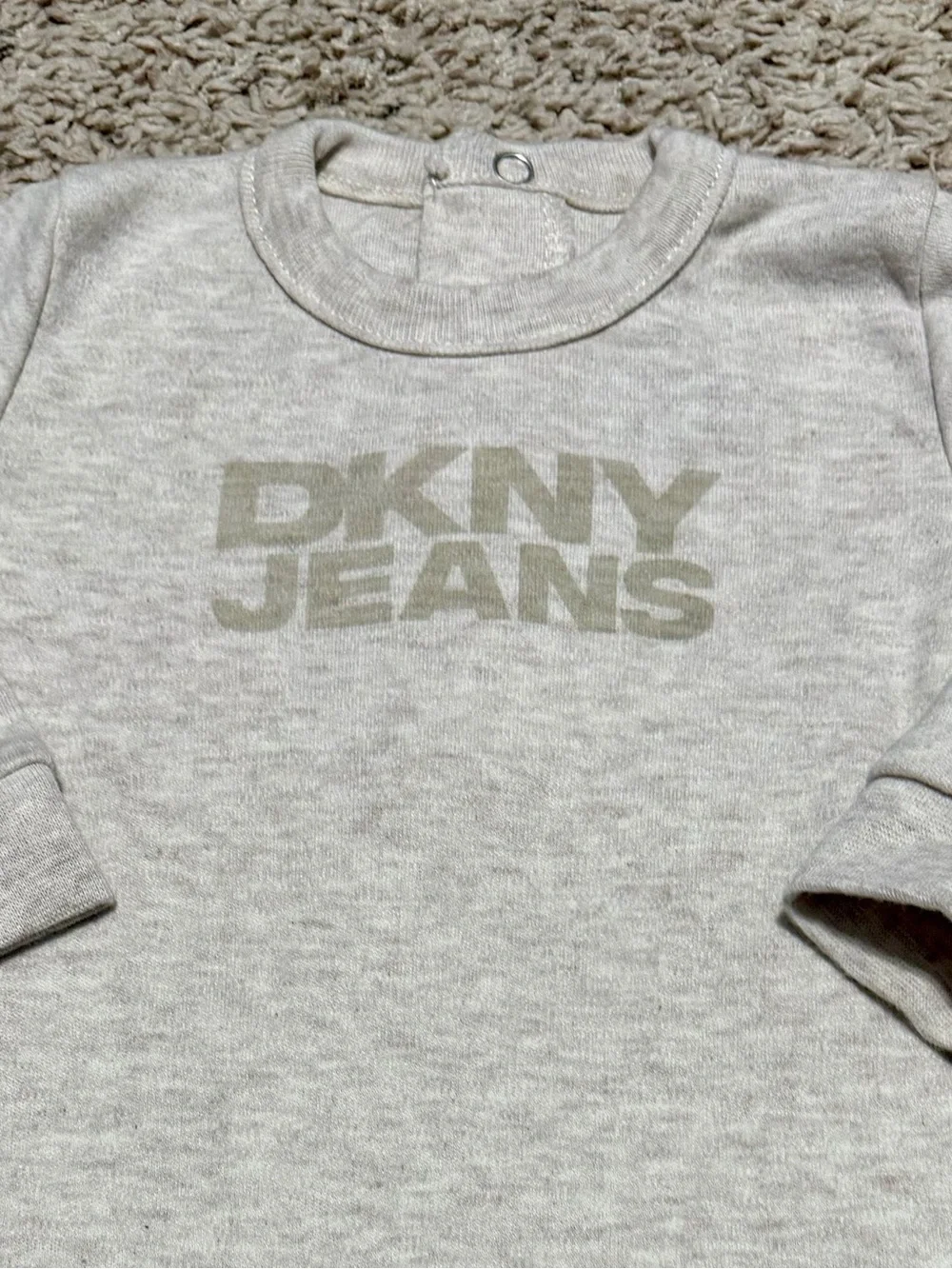 DKNY Jeans Baby Footed Romper 3–6M Gray